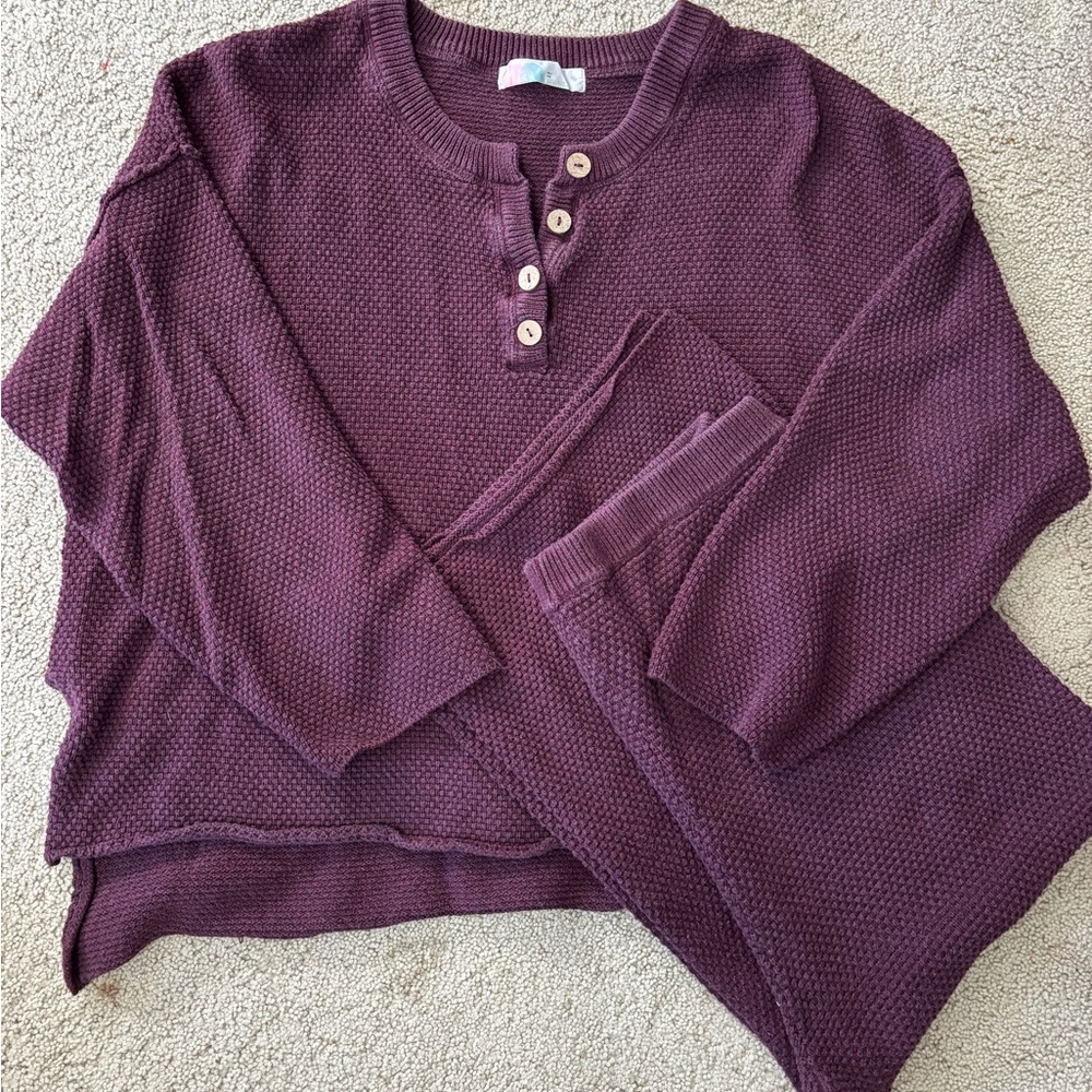 Free People Hailey Sweater Set in Purple